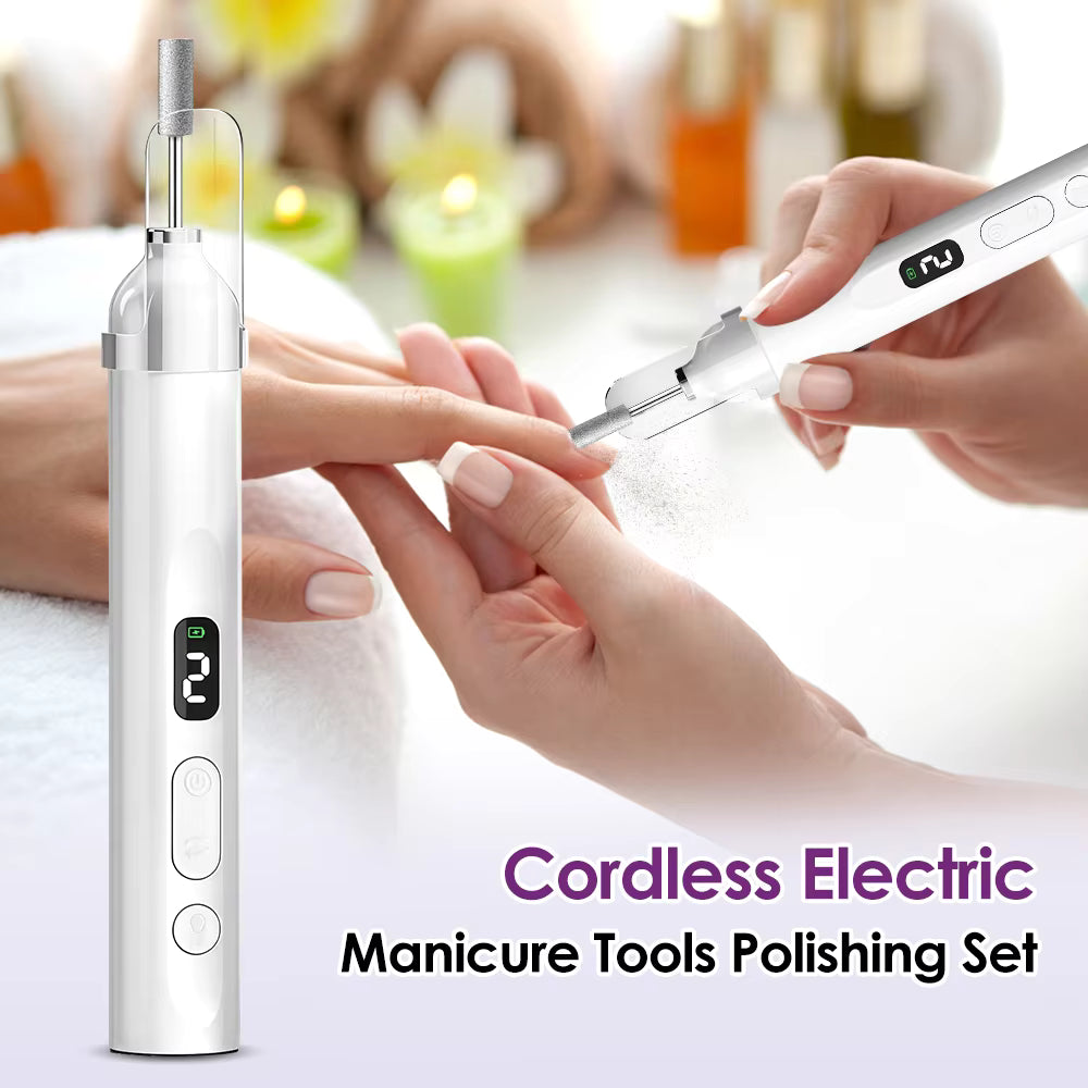 3-Speed Rechargeable Electric Nail Drill & File Kit with LED Light & UV Curing Lamp