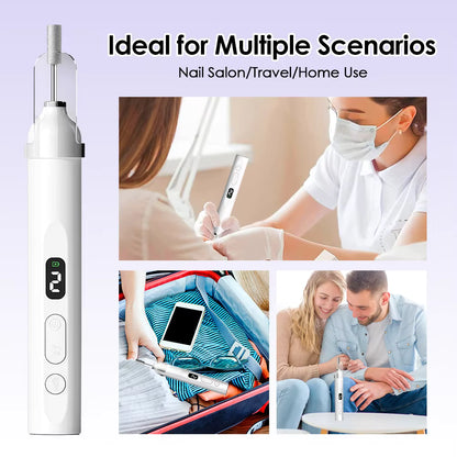 3-Speed Rechargeable Electric Nail Drill & File Kit with LED Light & UV Curing Lamp