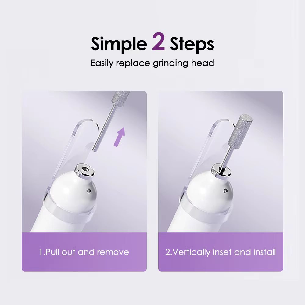 3-Speed Rechargeable Electric Nail Drill & File Kit with LED Light & UV Curing Lamp