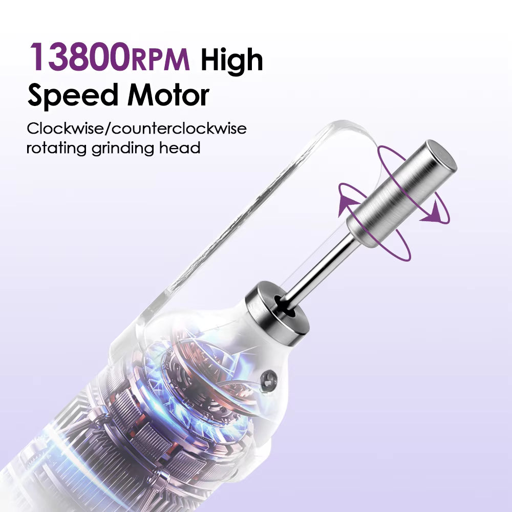 3-Speed Rechargeable Electric Nail Drill & File Kit with LED Light & UV Curing Lamp
