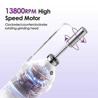 3-Speed Rechargeable Electric Nail Drill & File Kit with LED Light & UV Curing Lamp